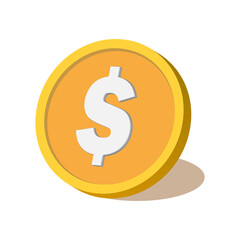 Dollar Coin symbol 3D Vector Illustration