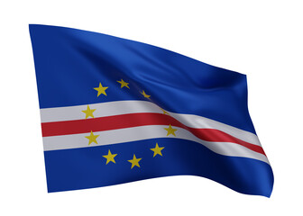 3d flag of Cape Verde isolated against white background. 3d rendering.