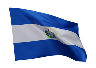 3d flag of El Salvador isolated against white background. 3d rendering.