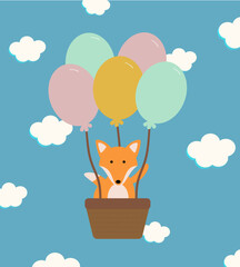 Fuchs im Heißluftballon