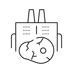 meat factory building line icon vector illustration