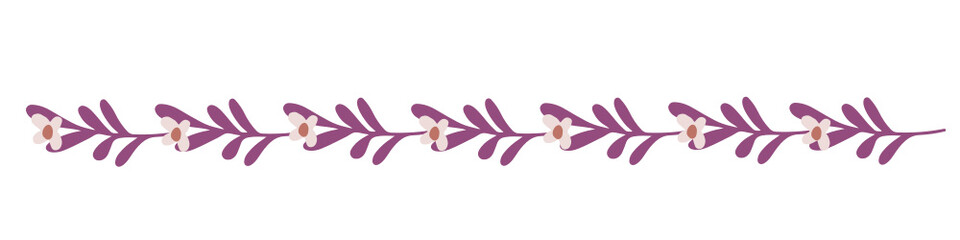 Purple pink yellow turquoise flower wreath, floral border vector