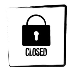 lock, strokes in a frame, vector illustration.