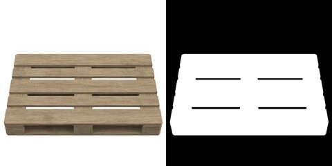 3D rendering illustration of a wooden euro pallet skid