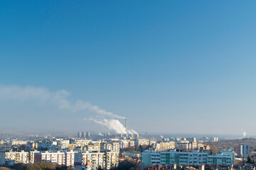 View to the city of Ruse near river Danube and Romanian border