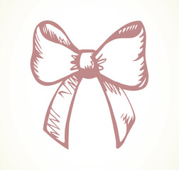 Bow knotted ribbon. Vector drawing