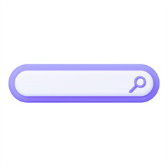 Search bar 3d vector icon. Isolated on white. 