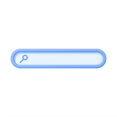 Search bar 3d vector icon. Isolated on white. 