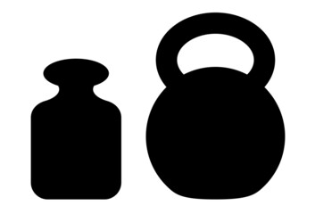 Fototapeta premium Old iron weight vector icon