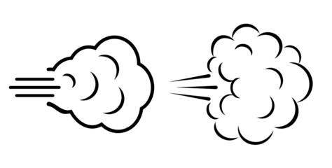 Puff of wind, gust cloud icon