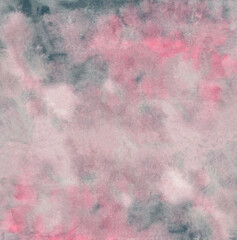 Abstract watercolor background pink gray. Empty square format surface with grunge effect.