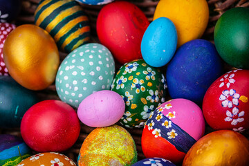Beautiful colourful handmade easter eggs. Great idea to decorate your Easter eggs. Happy Easter.