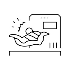 cut animal carcass factory equipment line icon vector illustration