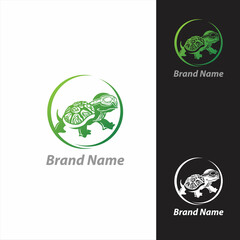 turtle wearing glasses vector illustration of a wildlife animal logo design