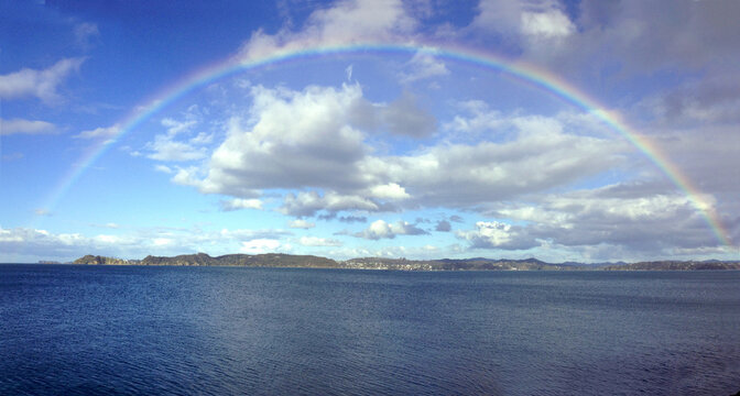 Rainbow Over Russell in the Bay of Islands, New Zealand