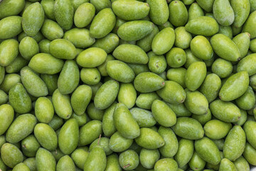 Olives closeup, green olives, food background, organic food, background of olives.