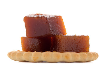 Marmalade cubes in the round cookie