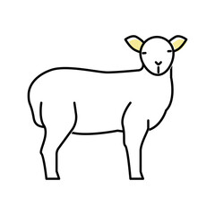 lamb domestic farm animal color icon vector illustration
