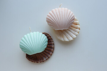 gift concept. set of handmade candles made from natural soy wax