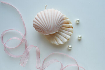 gift concept. set of handmade candles made from natural soy wax