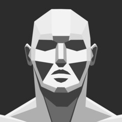 Illustration monochrome abstraction of a man's head