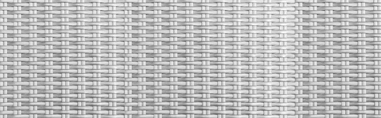 Panorama of White rattan wooden table top pattern and background seamless