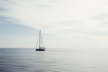 Obraz premium Segelboot auf dem Meer bei ruhigem Wasser
