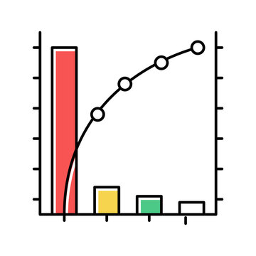 pareto chart color icon vector illustration