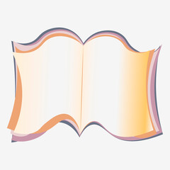 Illustration on a square background - open book, reading, literature. Design element of books, notebooks, postcards, interior items. Wallpapers, textiles, packaging, background for a website, mobile