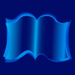 Illustration on a square background - open book, reading, literature. Design element of books, notebooks, postcards, interior items. Wallpapers, textiles, packaging, background for a website, mobile