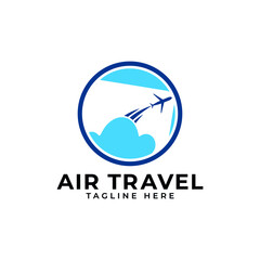 Air travel logo design vector template