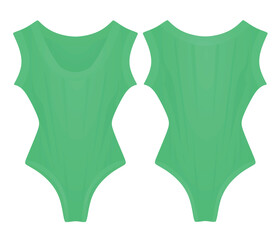 Green bodysuit underwear. vector illustration