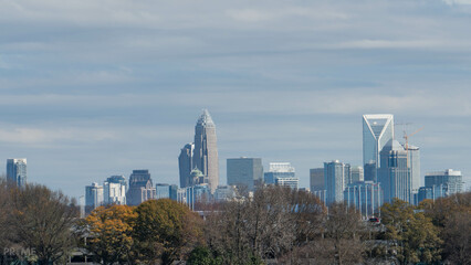 Charlotte Uptown from CLT Airport overlook