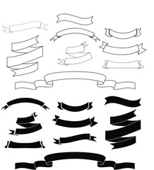 a set of emblems and festive ribbons for decoration