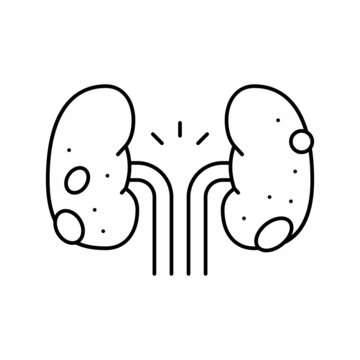 kidney disease black line art clip art preview
