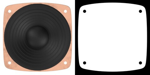3D rendering illustration of a woofer speaker