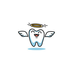 Cute Flying Tooth Angel Logo