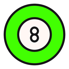 Illustration of Billiard ball design icon