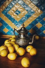 Teapot from Maroc and lemons from Maroc