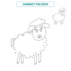 Connect the dots for the sheep.