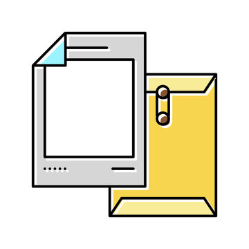 bond paper list color icon vector illustration
