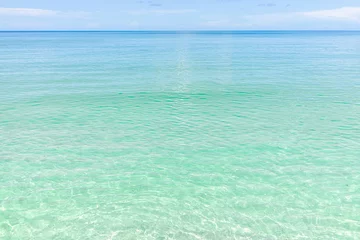 Foto op Aluminium Beach in Naples in Southwest Florida with turquoise glass green idyllic water on summer day with blue sky coast horizon in paradise, nobody in landscape © Kristina Blokhin
