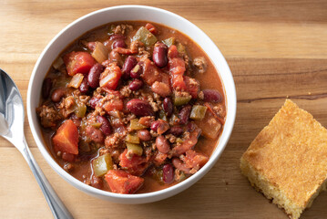 Beef and Bean Chili in a Bowl - 488253124