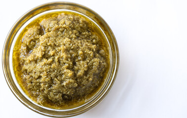 Basil Pesto in a Bowl