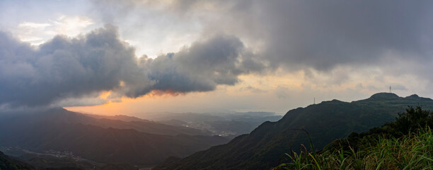 Beautiful sunset landscape around Shuangxi District area