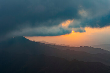 Beautiful sunset landscape around Shuangxi District area
