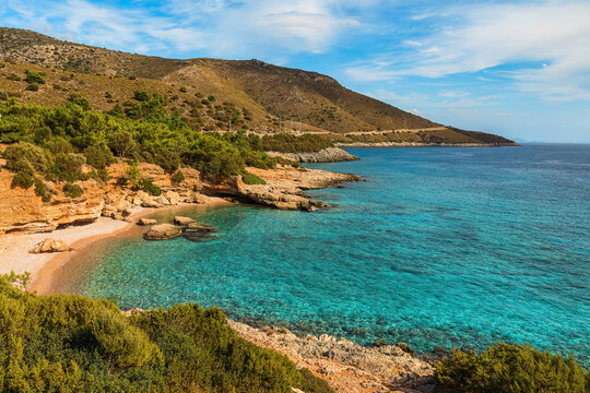 Palamutbuku beach in Datca Peninsula, Mugla region, Turkey on Aegean sea. Popular summer vacations destination