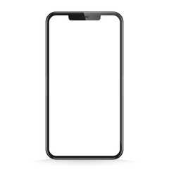 Studio shot of Smartphone with blank white screen for Infographic Global Business . Front View Display.Vector illustration. PNG
