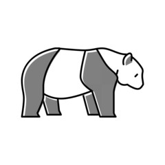 panda animal in zoo color icon vector illustration