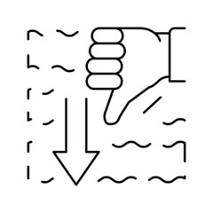 immersion diver gesture line icon vector illustration